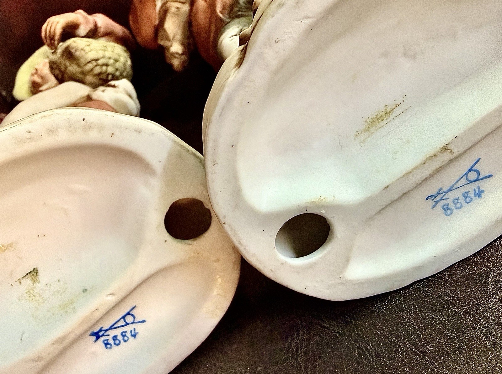 Pair of Vintage HOMCO bisque figurines ~ Farm Couple #8884 1980’s