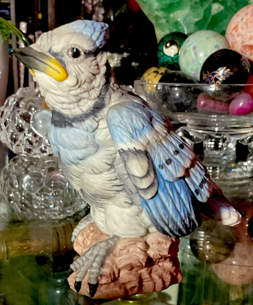 Boehm Porcelain Baby Blue Jay Third Generation #40243 Made in Trenton, NJ EUC