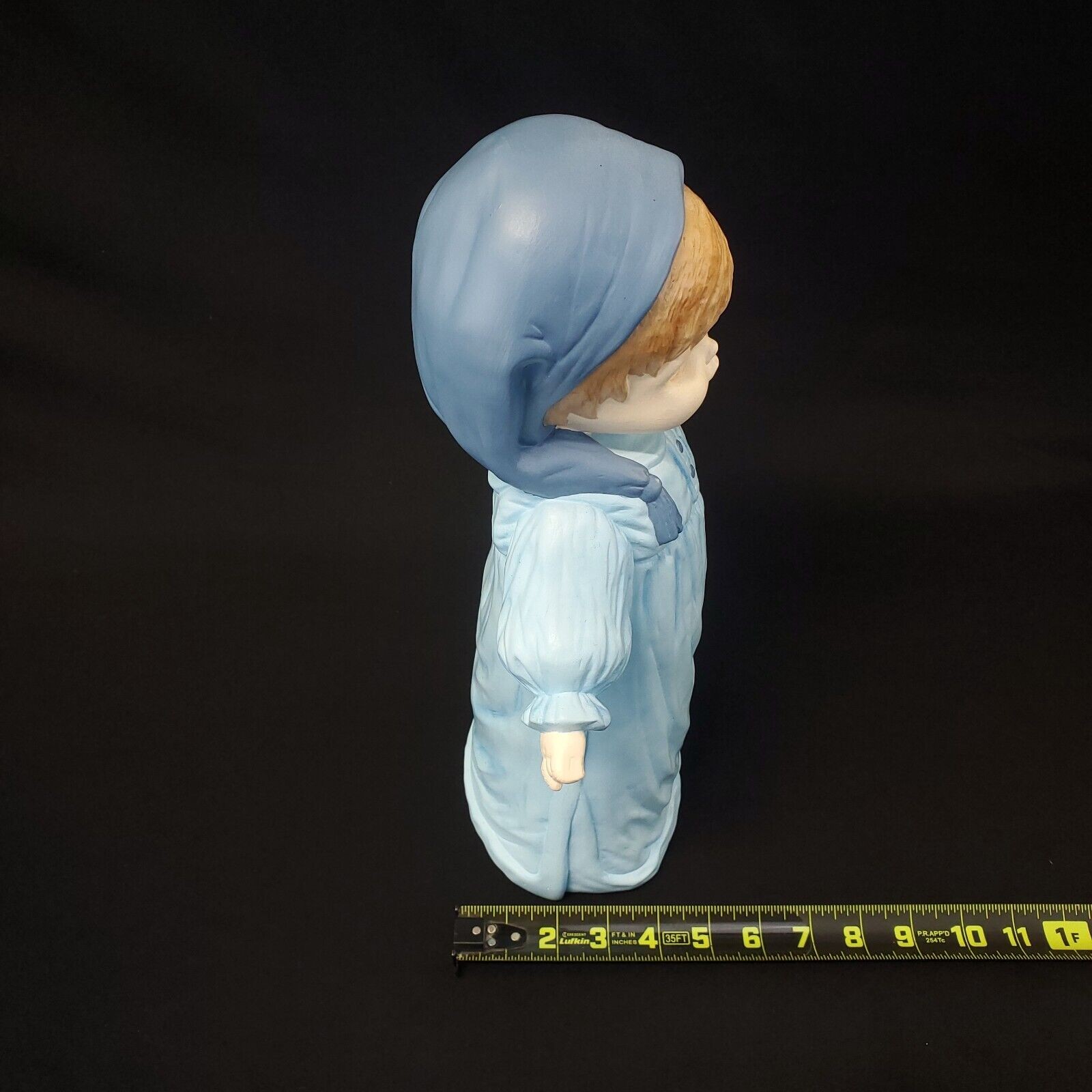 16” Porcelain Children Figurine in Nightgown with Candle – Collectible Decor