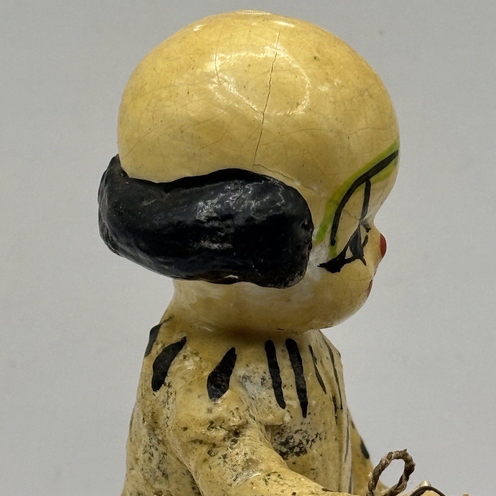 Unique Vintage Kitschy Creepy Circus Paper Mache Clown Folk art Hand Painted
