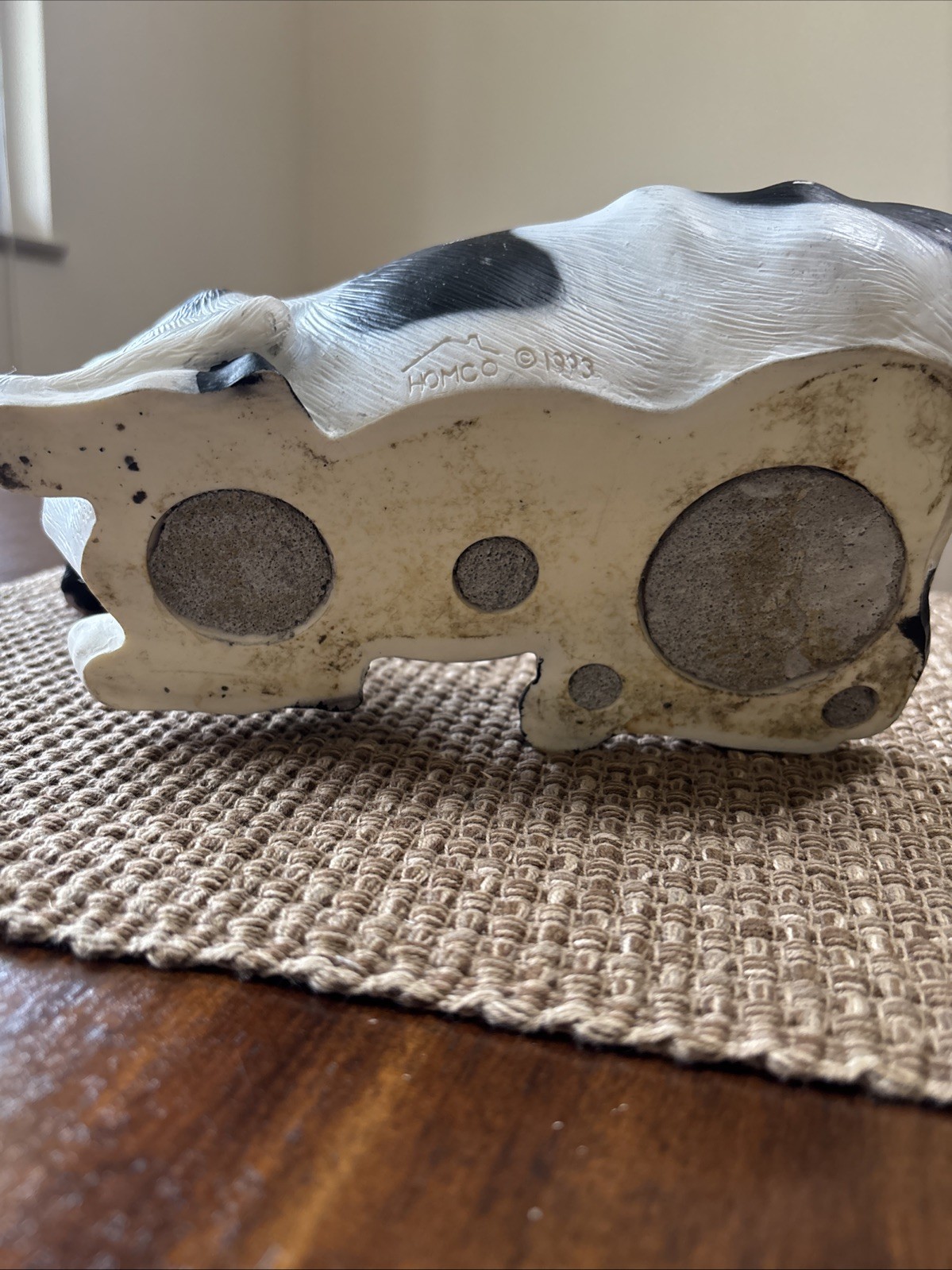 Vintage Homco Cow 1993 Resin
