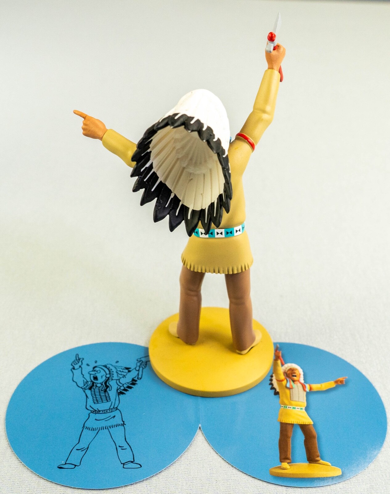 Moulinsart Tintin Figurine 42249 Indian Chief America Resin Officielle Figure 42