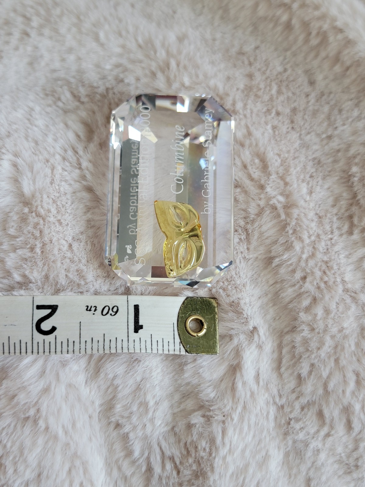 2000 SWAROVSKI SCS ANNUAL GABRIELE STAMEY COLUMBINE PLAQUE ~ MINT