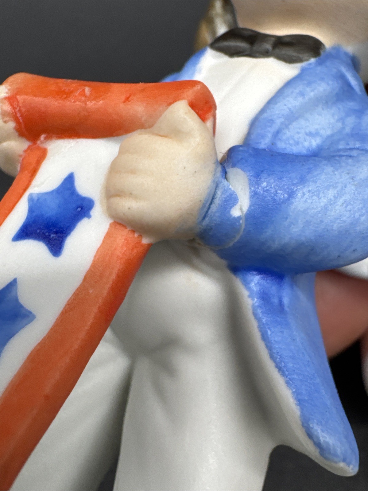 VTG Brinn’s Fourth Of July Boy Birthday Angel Bisque Figurine Patriotic READ