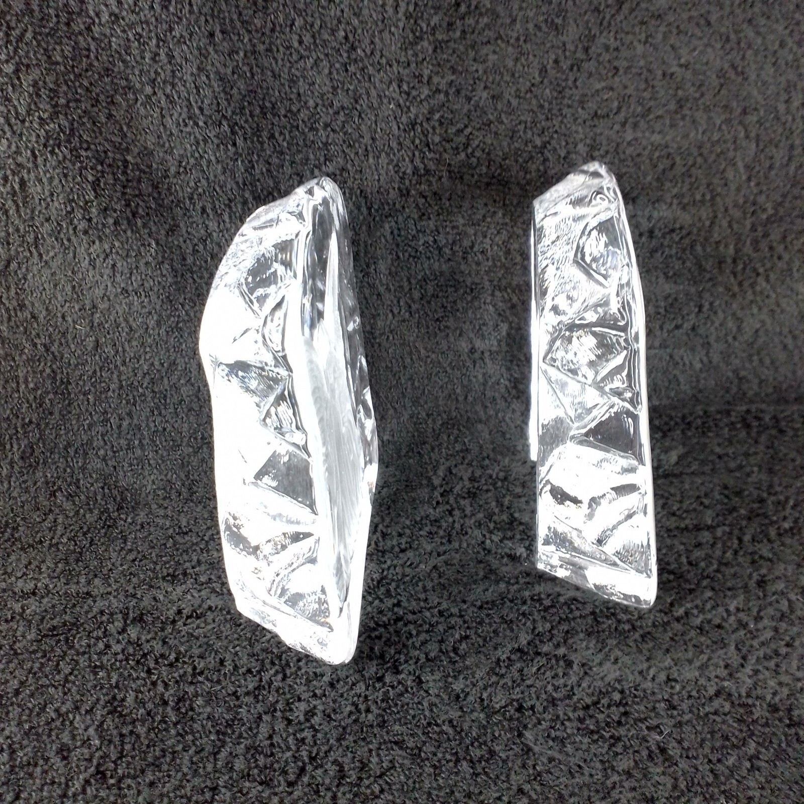 Heavy Etched Glass Angel Bookends Home Decor Free Standing Collectable B2-2058