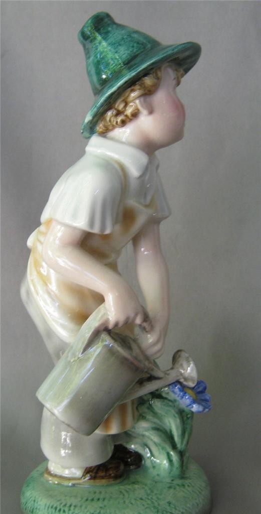 Original Keramos Dakon Glass Porcelain Boy Gardener Figurine Austria Vienna
