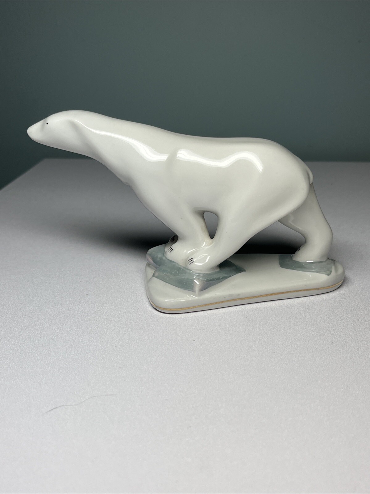 Rare Vintage Iris Cluj Napoca Porcelain Figurine Polar Bear 1960’s Romania