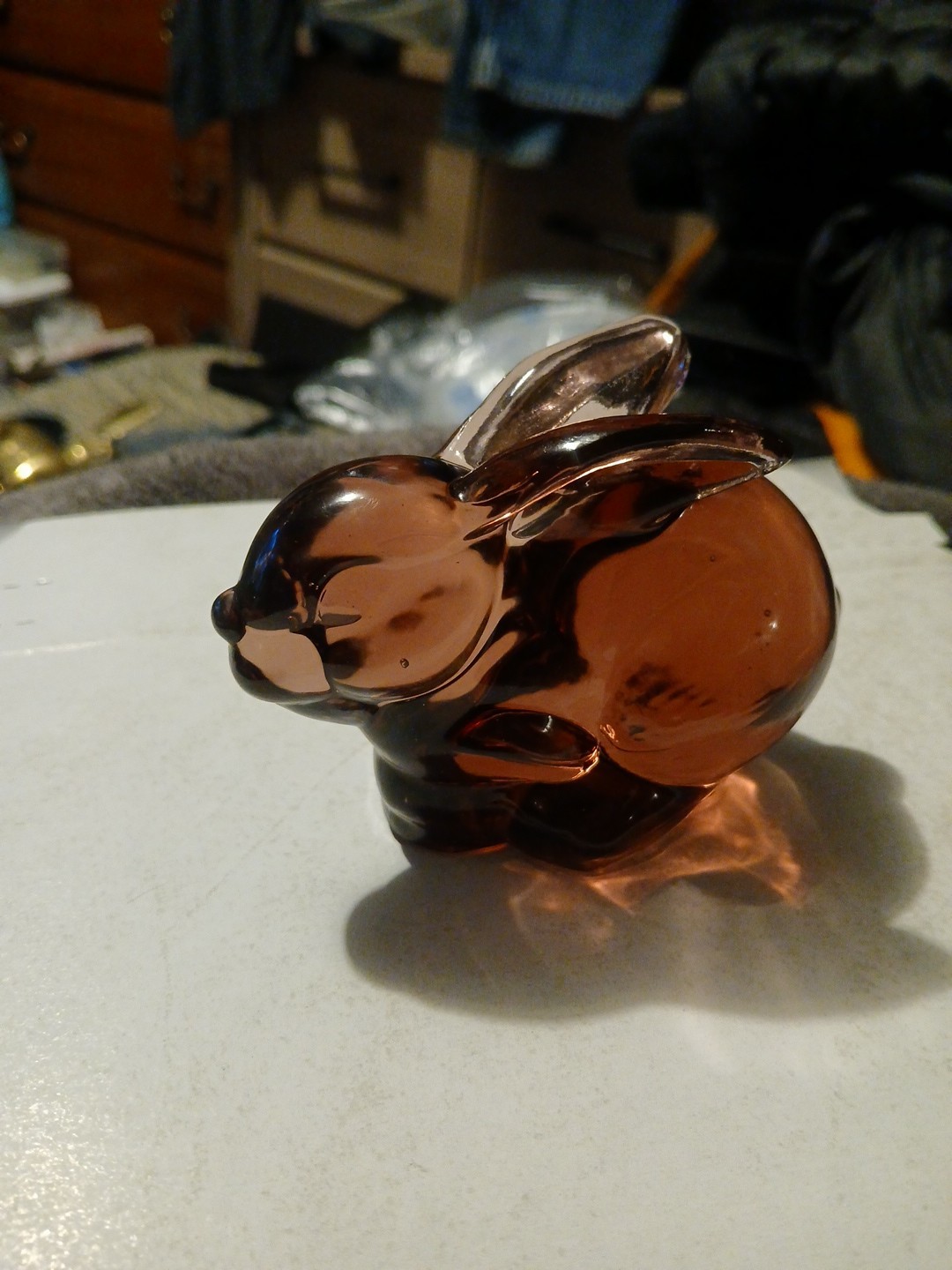 Silvestri Glass Amethyst Bunny Rabbit Solid Figurine