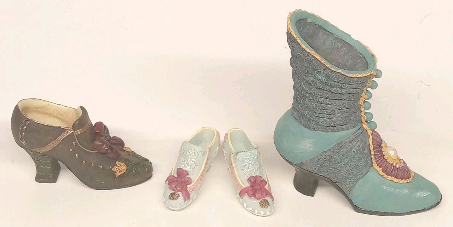 20 Hard To Find Victorian-style Lady Porcelain/Ceramic Shoe Collection Decor