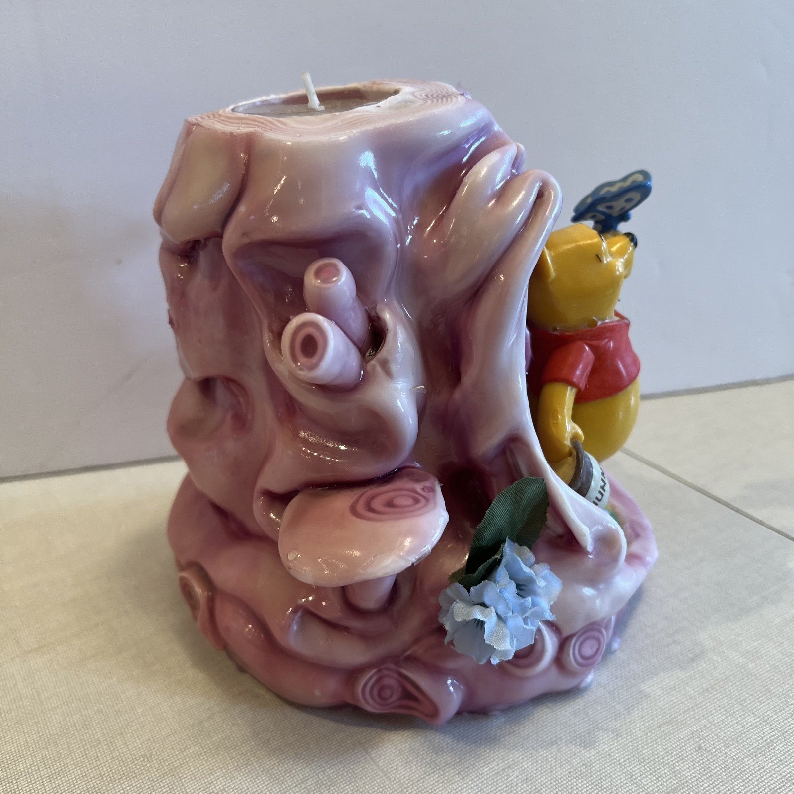 Winnie the Pooh Hand-Carved Candle Vtg Hundred Acre Wood 5.5″ Tall Retro 80s New