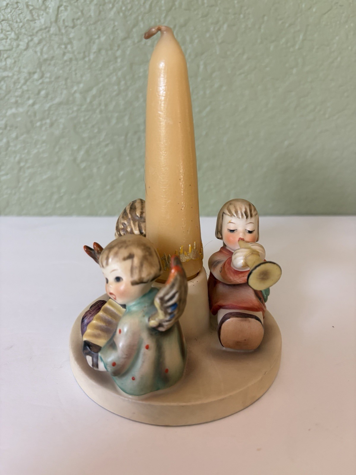 Vintage 1950s Hummel #37 Herald Angels Candlestick Holder Original Candle