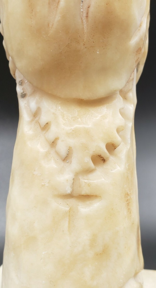 Vtg Alabaster Marble Monk Statue 8″ Carved Stone Religious Figure Heavy 2lb MCM