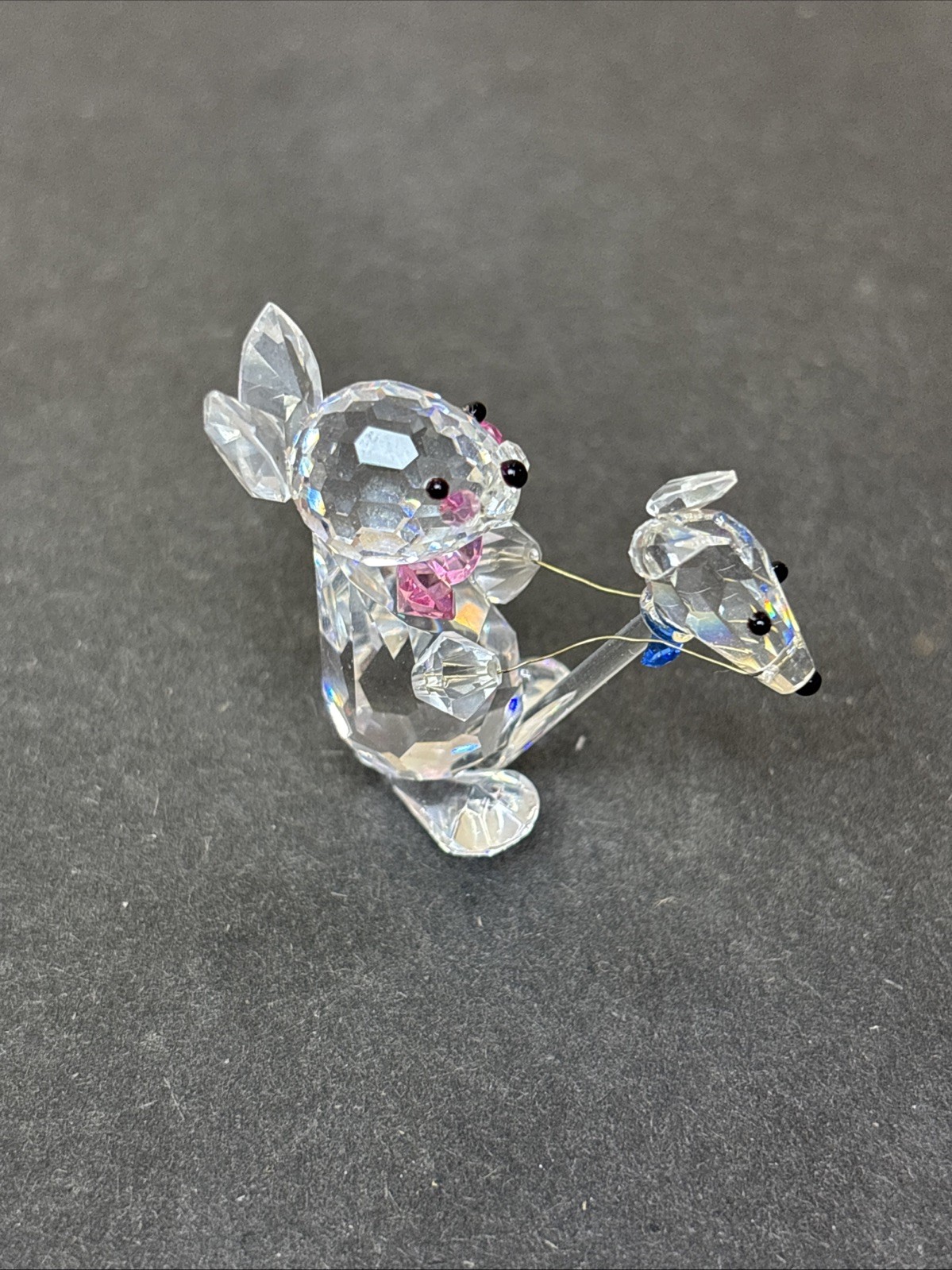 Silver Deer Easter Bunny, Rabbit Worlds Finest Crystals Made In California C27