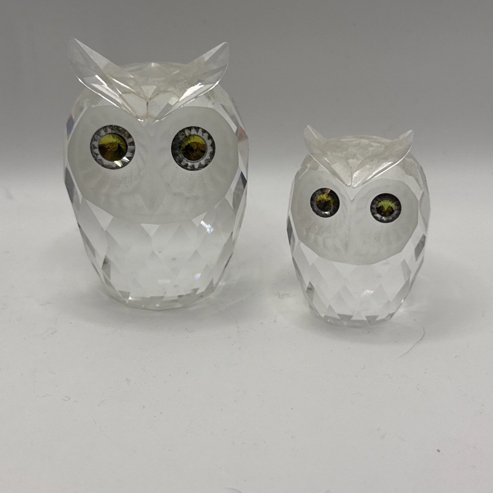 Woodland Friends By Swarovski Owls -2 Sizes No Boxes