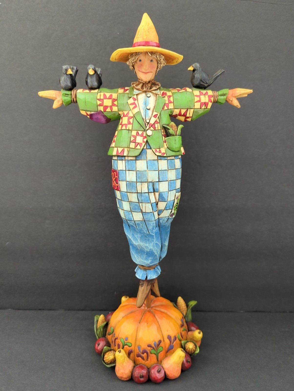 Jim Shore KEEPING WATCH Heartwood Creek Scarecrow Pumpkin Base 2005 4002856
