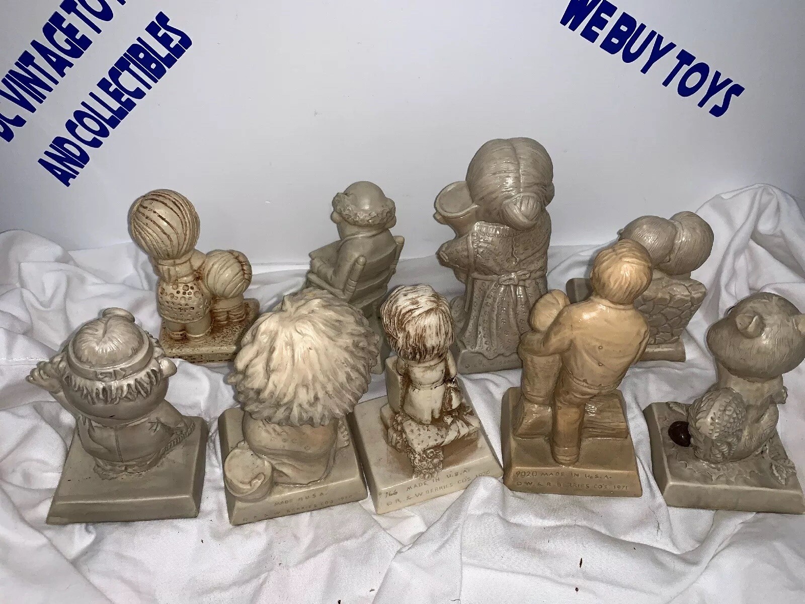 8 R. W. Berries Russ & Wallace Berrie Vintage Sillisculpt Figurines