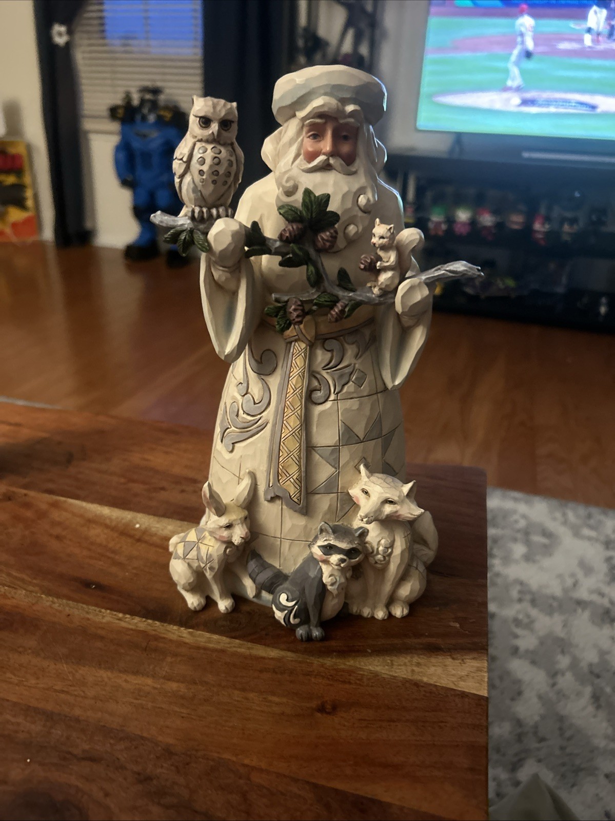 Jim Shore White Woodland Santa Forest Animals nature’s Winter “4040900”