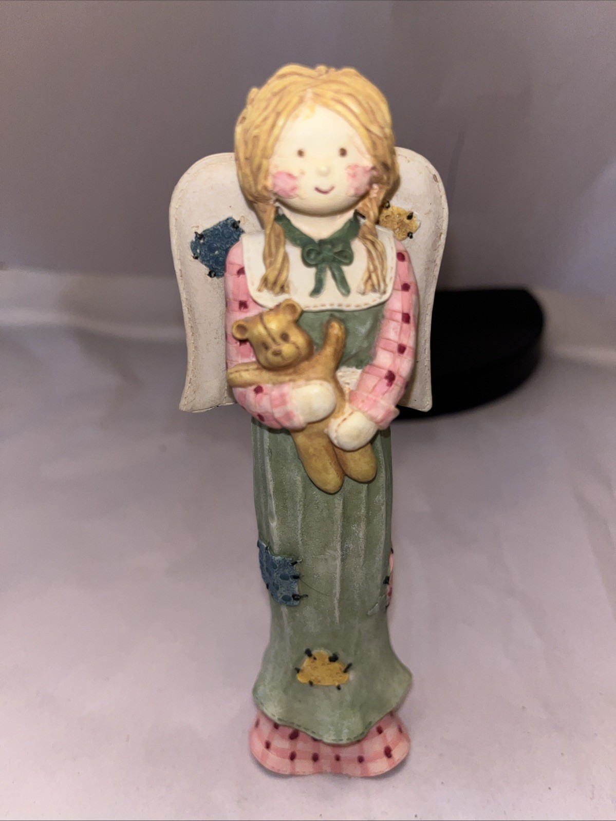 Vintage Ganz Patchwork Angel-Resin-country-folk Art Style 6”