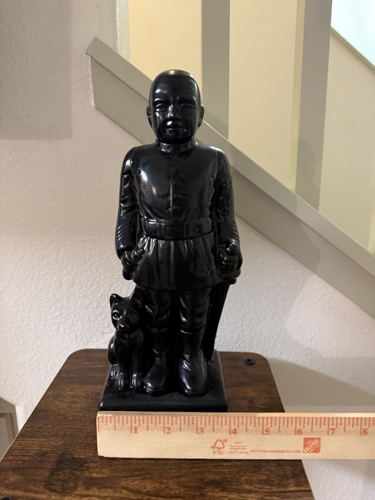 Vintage 1970s-80s Japanese souvenir statue of Saigo Takamori and dog