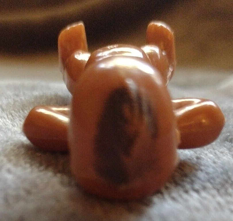 Vtg Small Plastic Doll Brown Celluloid Plastic 2 1/4″ Tall