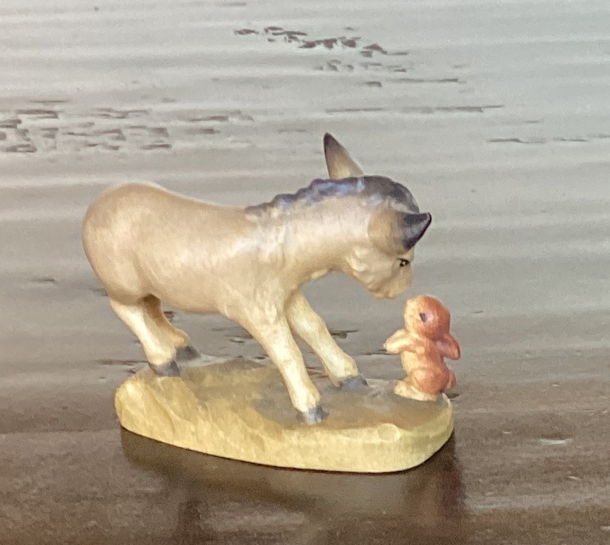3″ SCALE ANRI FERRANDIZ NATIVITY DONKEY WOODCARVING ASS
