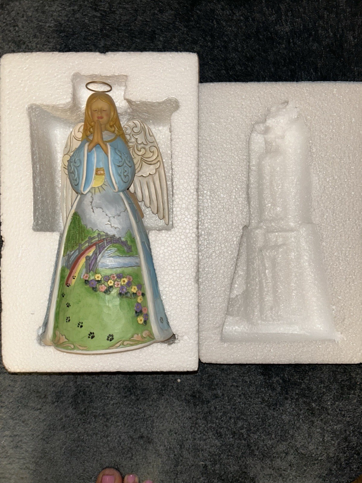 Jim Shore Heartwood Creek Rainbow Bridge Large Angel Praying Figurine 6008762