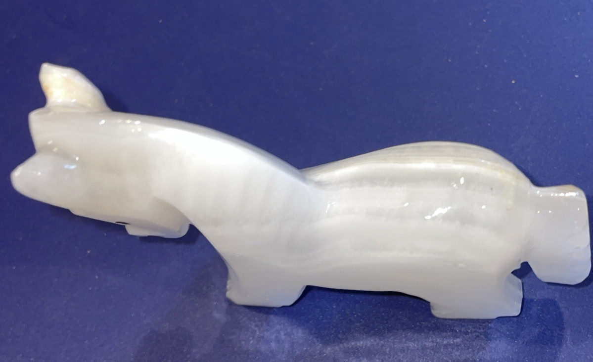 Carved Marble Miniature White Horse 3 1/2H x 3 1/2L