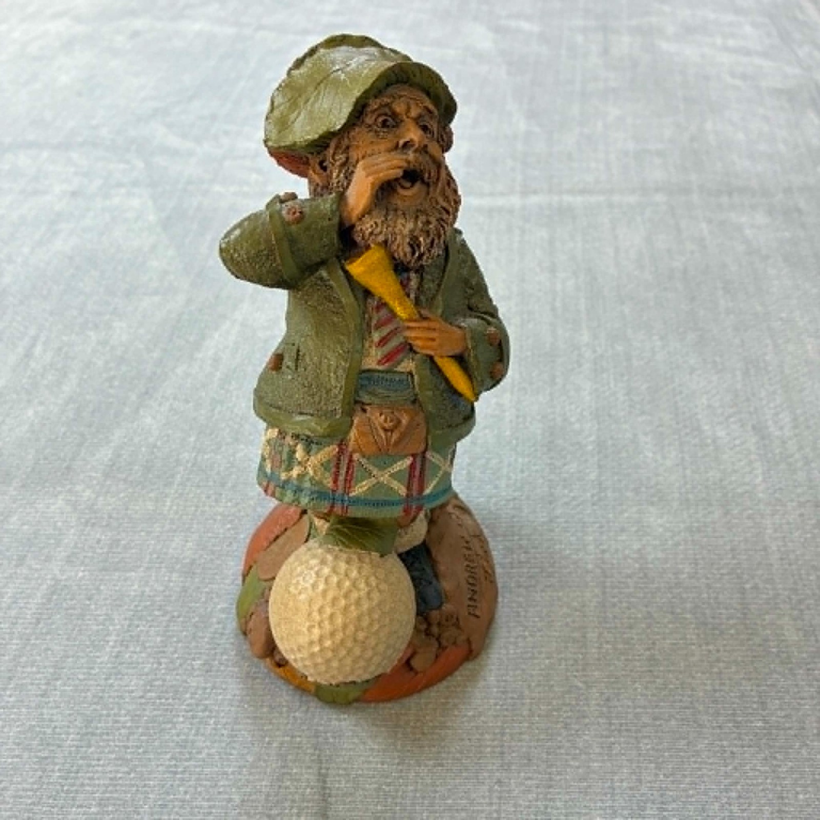 6″Tom Clark Golfing Gnome ANDREW Figurine Figure 1990 Scottish Kilt Vintage