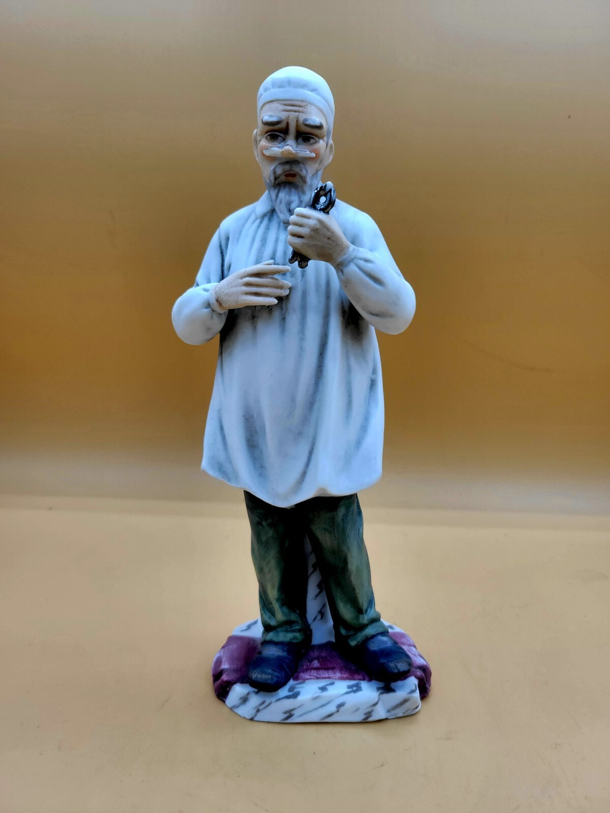 Vintage Dentist Figurine Andrea by Sadek 7.5″ Bisque Porcelain. Tooth. 1970
