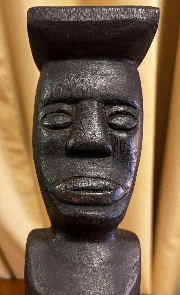 Old Hand Carved Wood Black Woman Carving Wooden Art Ethnic Tribal Carved Statue