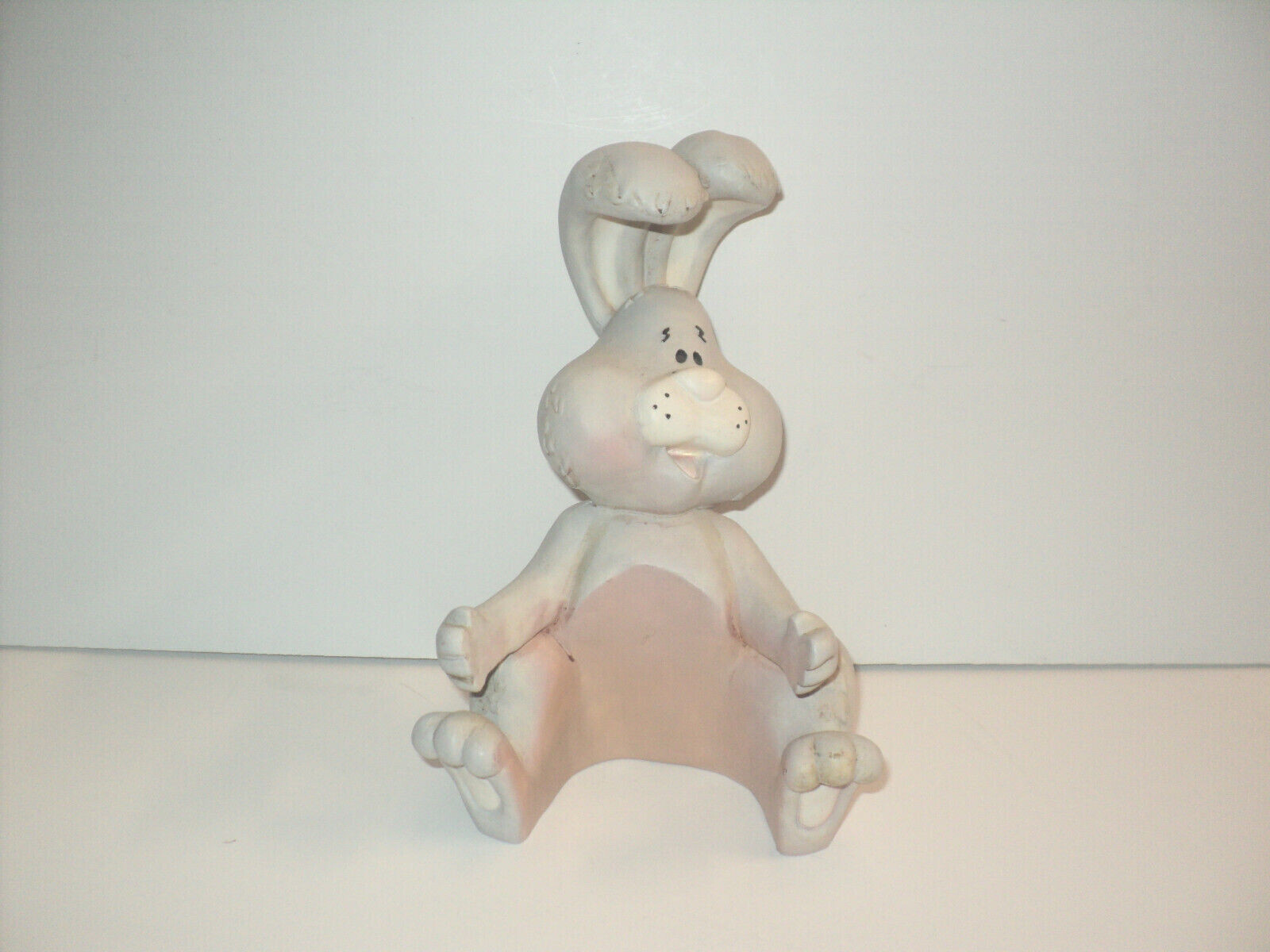 Ceramic Rabbit Beverage Holder Bunny Gray 7″ High x 5″ Wide Soda Pop Can Holder