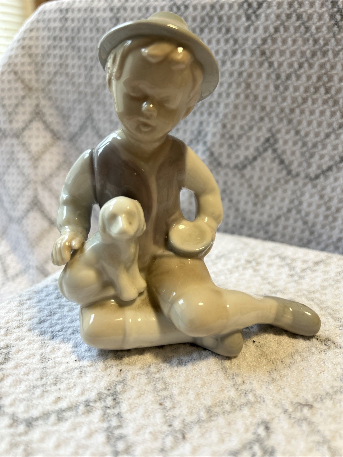 Porcelain Figure Of A Boy And His Dog
