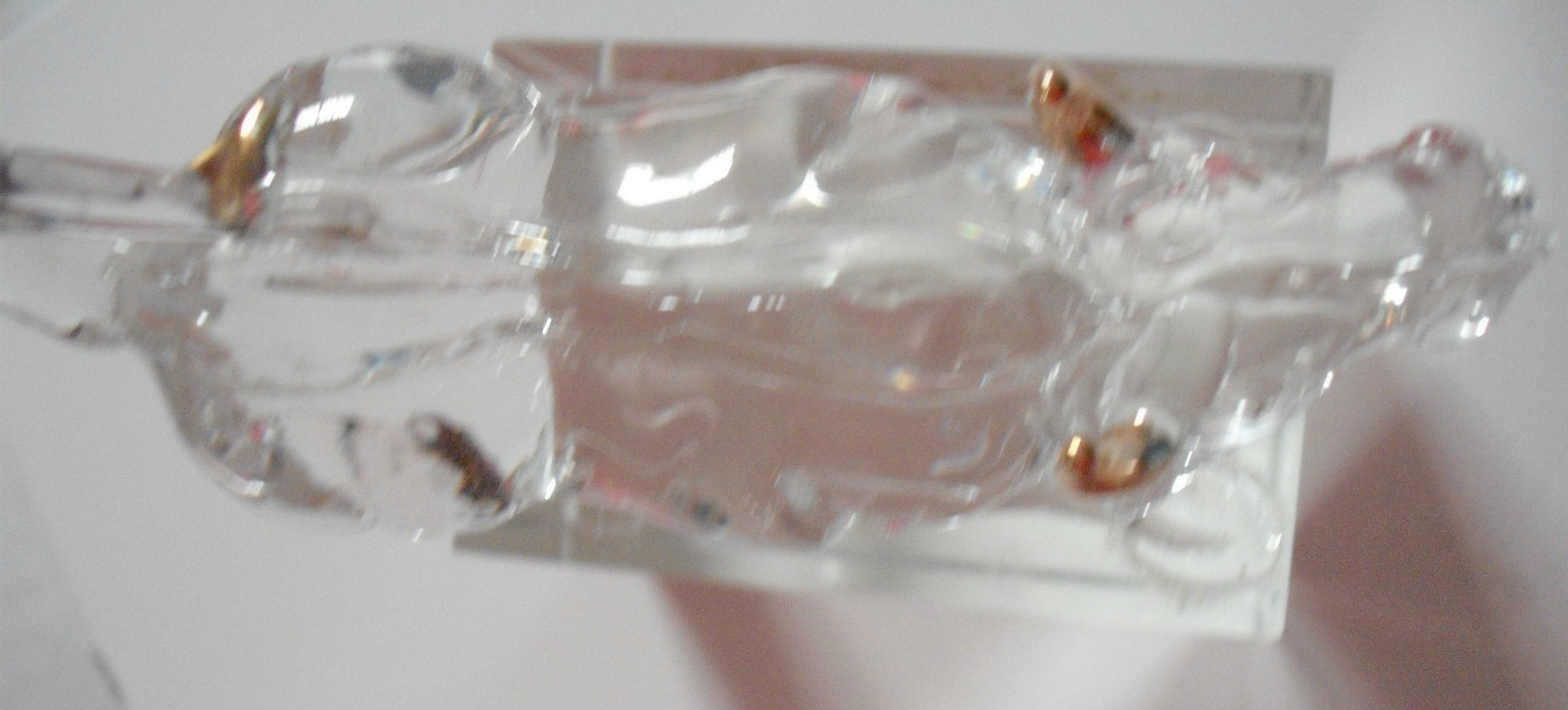 Vintage New York Wall Street Bull heavy miniature Crystal Glass Paperweight