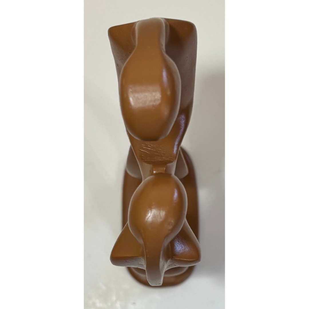 Hand Carved Brown Sculpture Curvy Romantic Couple Holding Hands Curves Smooth