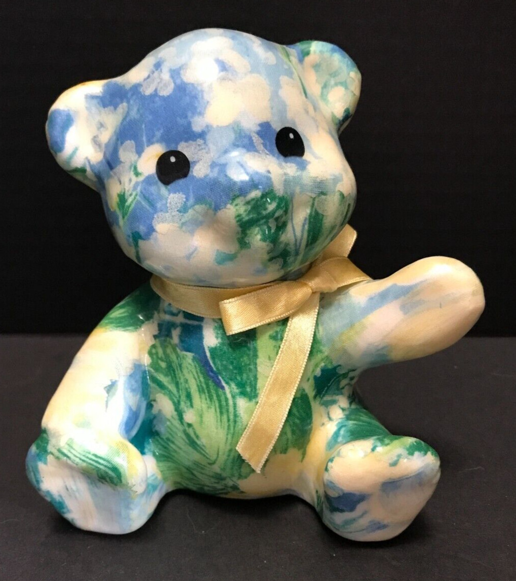 Porcelain Patchworks Floral Teddy Bear by Joan Baker Designs