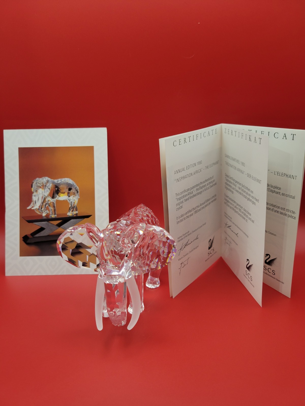 Swarovski Crystal SCS Elephant “Inspiration Africa” 1993 in Box and COA