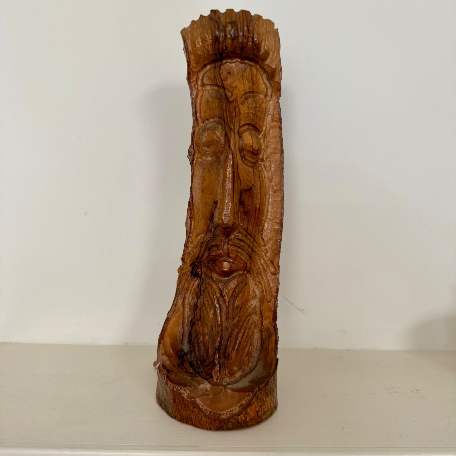 Vintage “Tree Spirit” Carved Burl Wood Art Statue Figure Old Man Face Sculpture