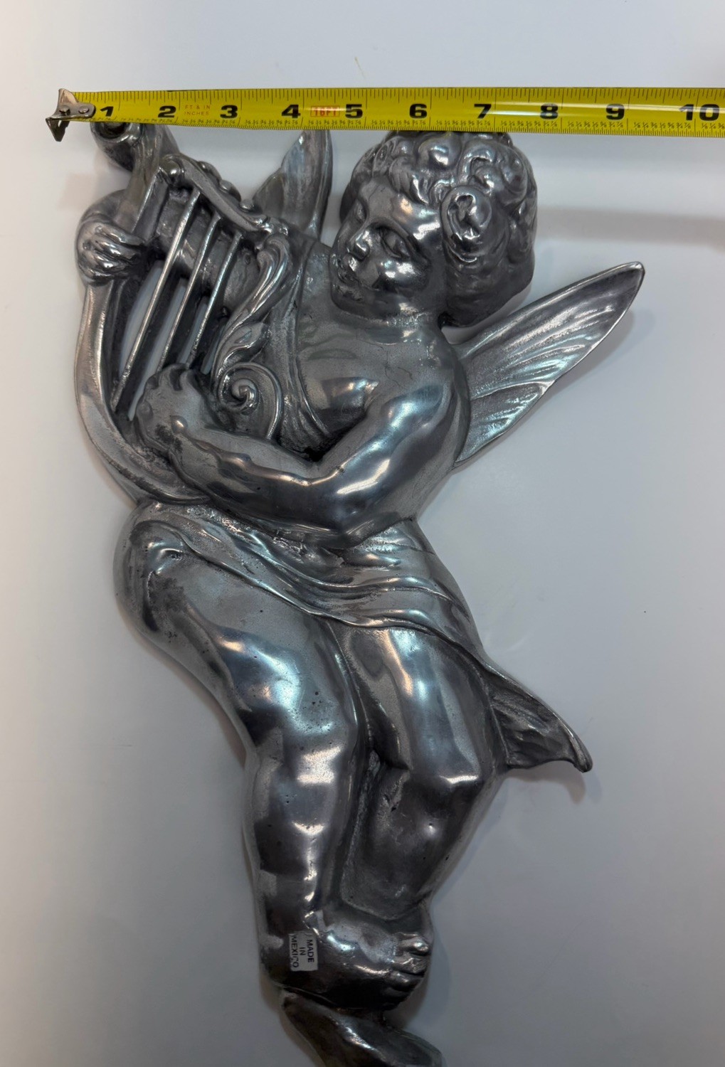 2 VINTAGE Style Silver Cherub Baroque Angels Wall Hangings