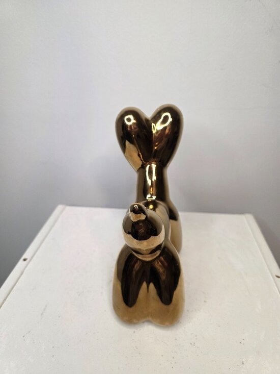 Gold Balloon Dog Figurine 7″