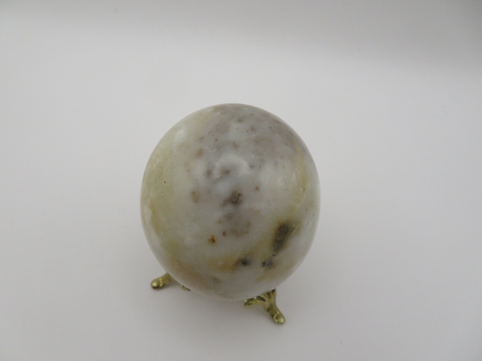 Earthtone Gray Brown Cream Alabaster Decorative Easter Egg 3″ x 2″