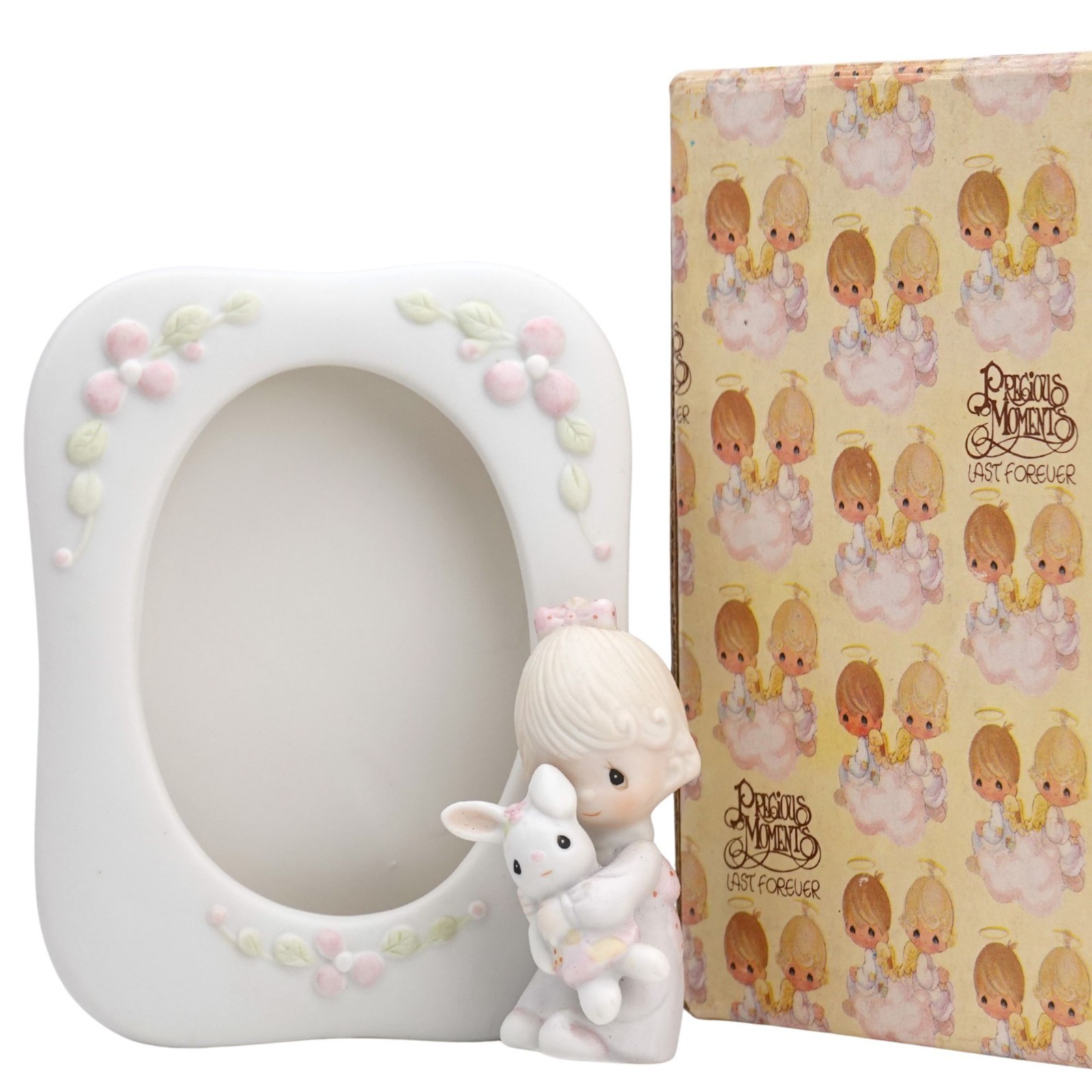 Precious Moments Vintage Porcelain Christian Picture Frame E7171 Jesus Loves Me