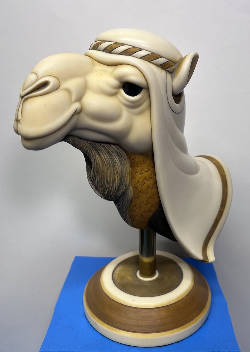 Rare John Biccard Sculpture Lawrence Of Arabia Camel Crushed Marble South Africa