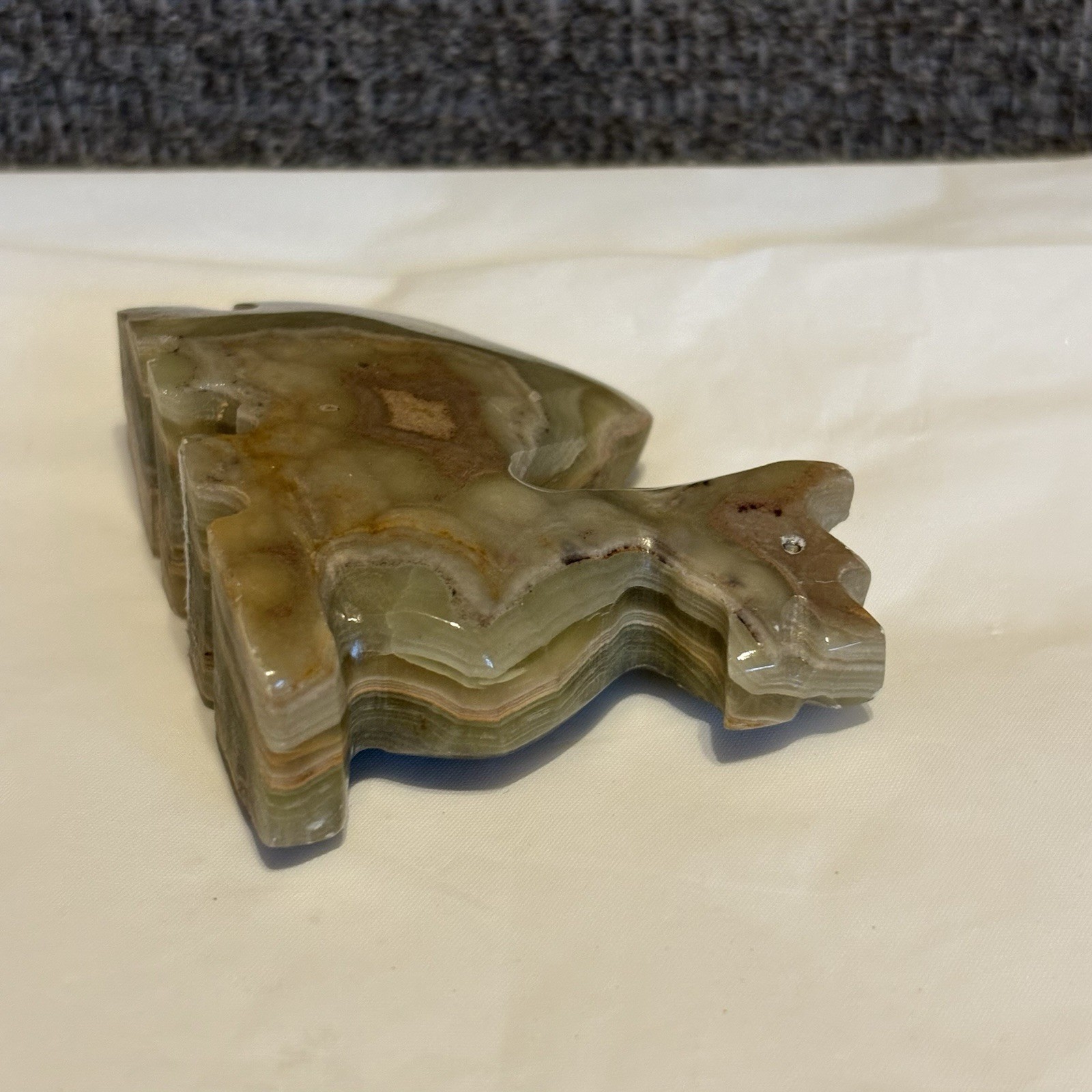 Camel Hand Carved Smooth Figurine Statue Banded Onyx Marble 2” Tall Green Brown