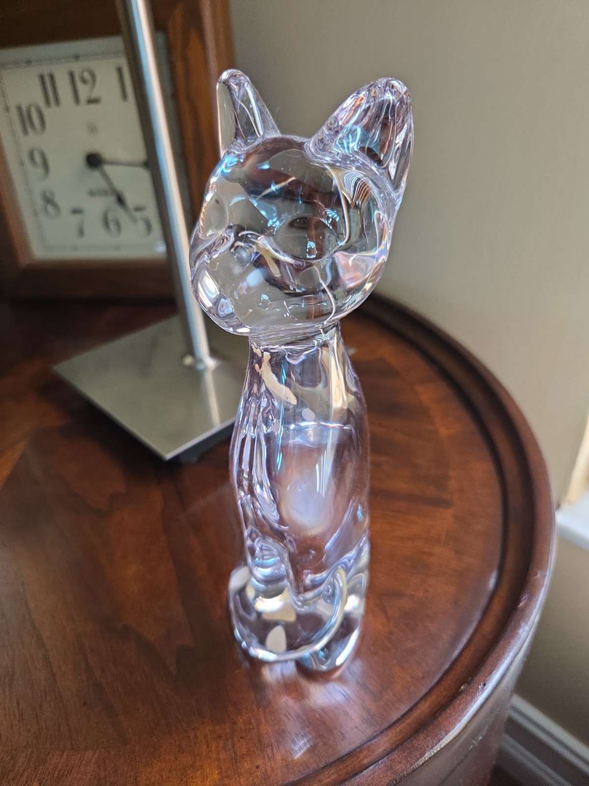 Crystal Cat Sujet Felin France HEAVY SOLID EXCELLENT condition