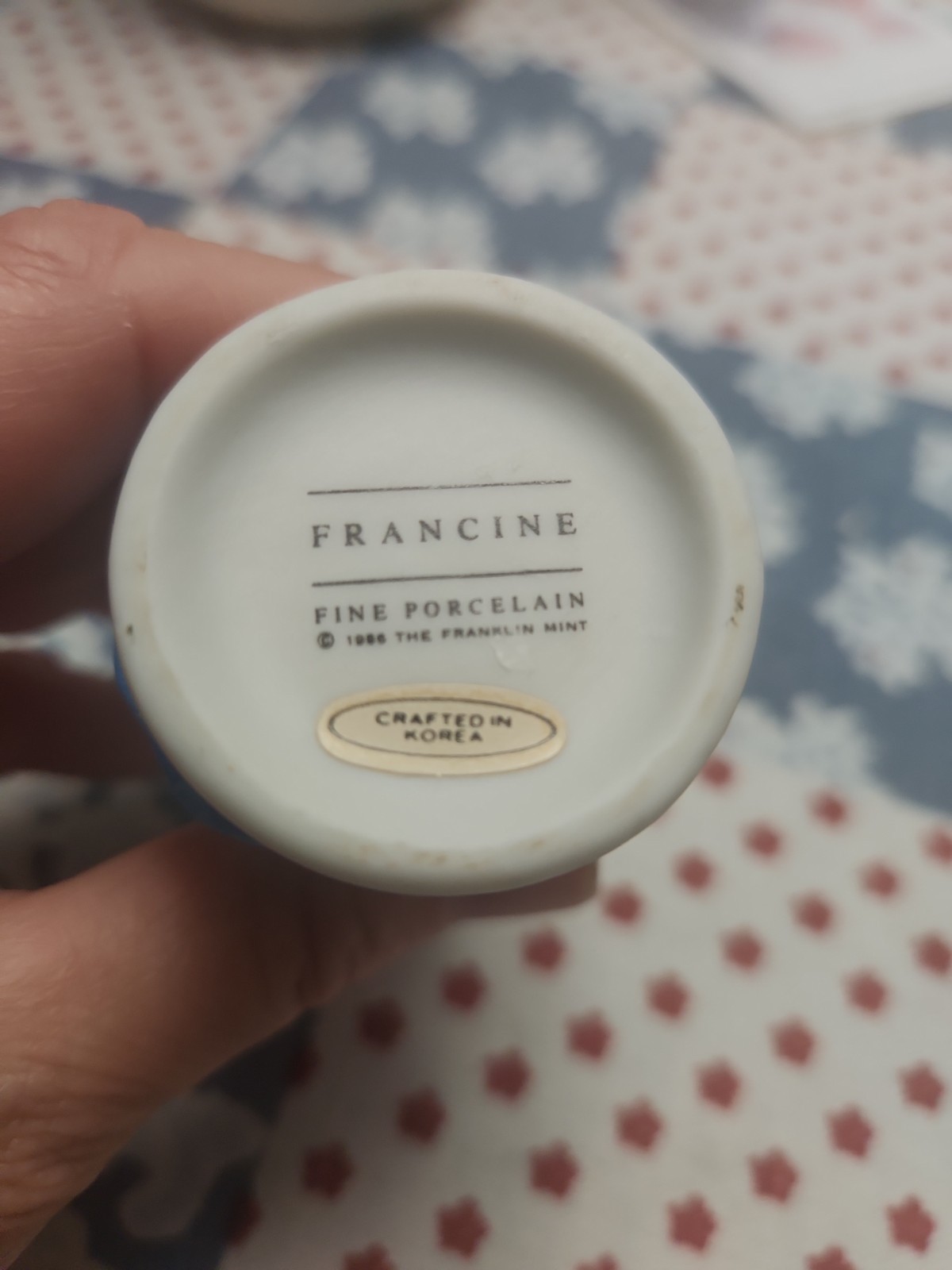 Franklin Mint Porcelain Bear Francine 1986 Teddington Series