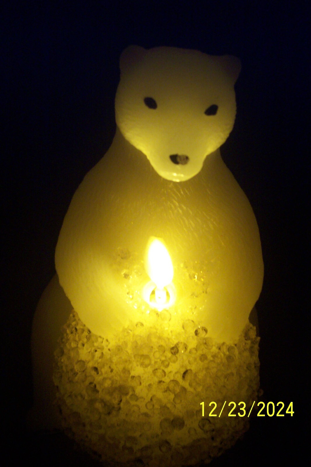 Martha Stewart Flameless, Sitting Polar Bear Figure. Pillar Candle VGC Read