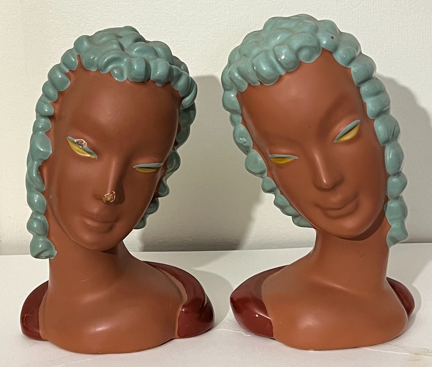 Goldscheider Style Ceramic Women’s Busts (Pair)