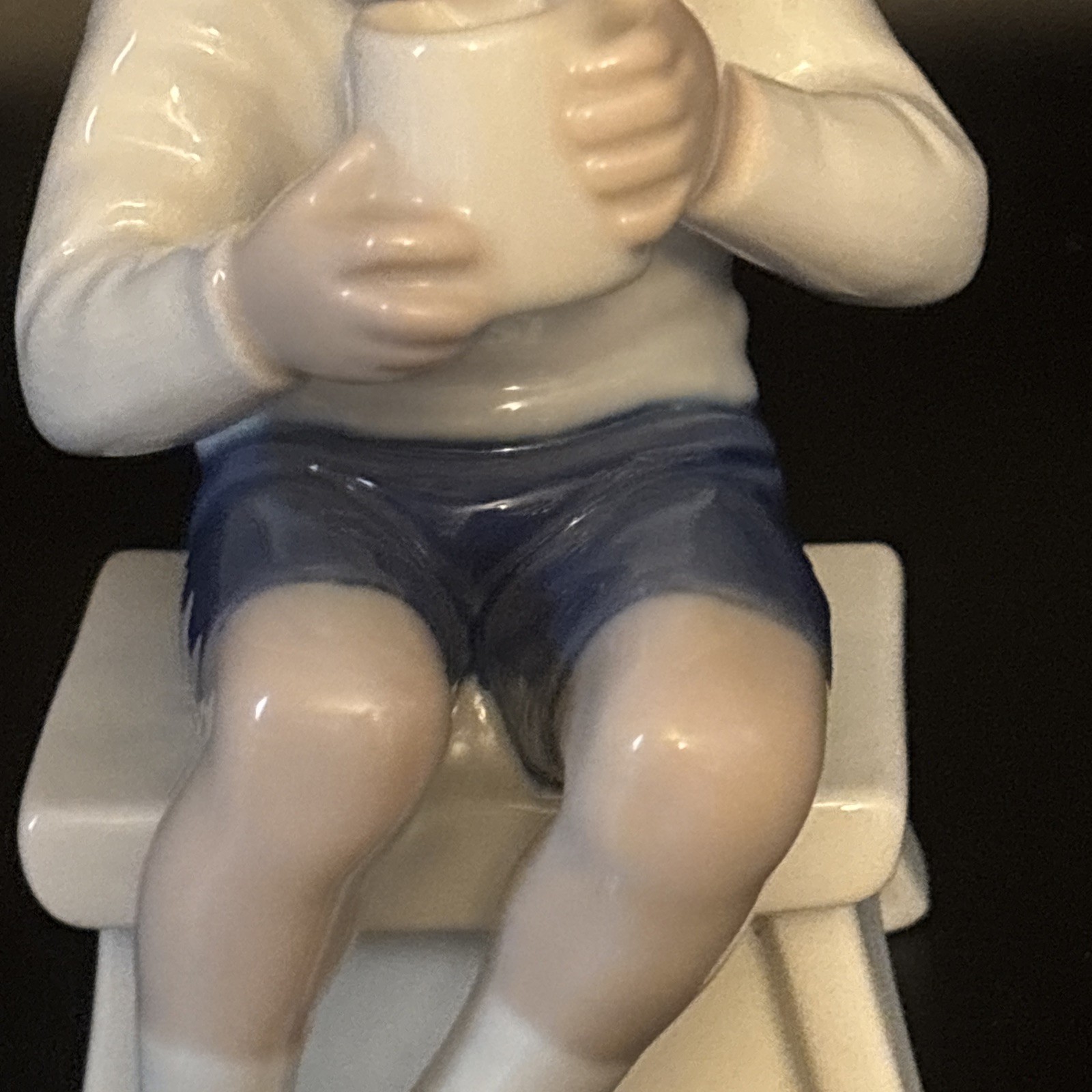 Victor, Boy Drinking Milk, Bing & Grondahl B&B Figurine #1713, Mint Condition