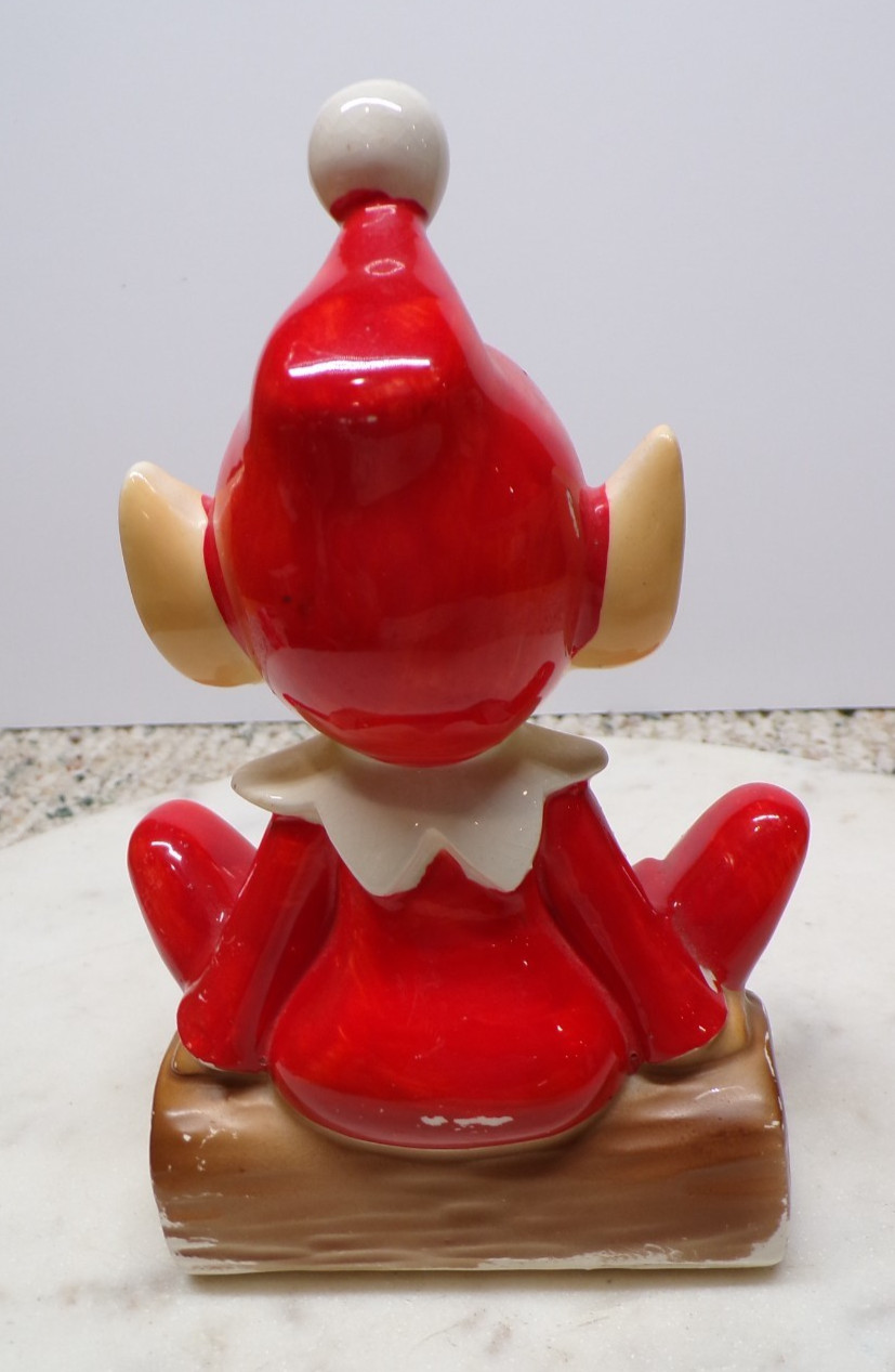 1950s Lego LG Elf Pixie Sitting on Log Figurine w/Pom Pom On Hat-Decal
