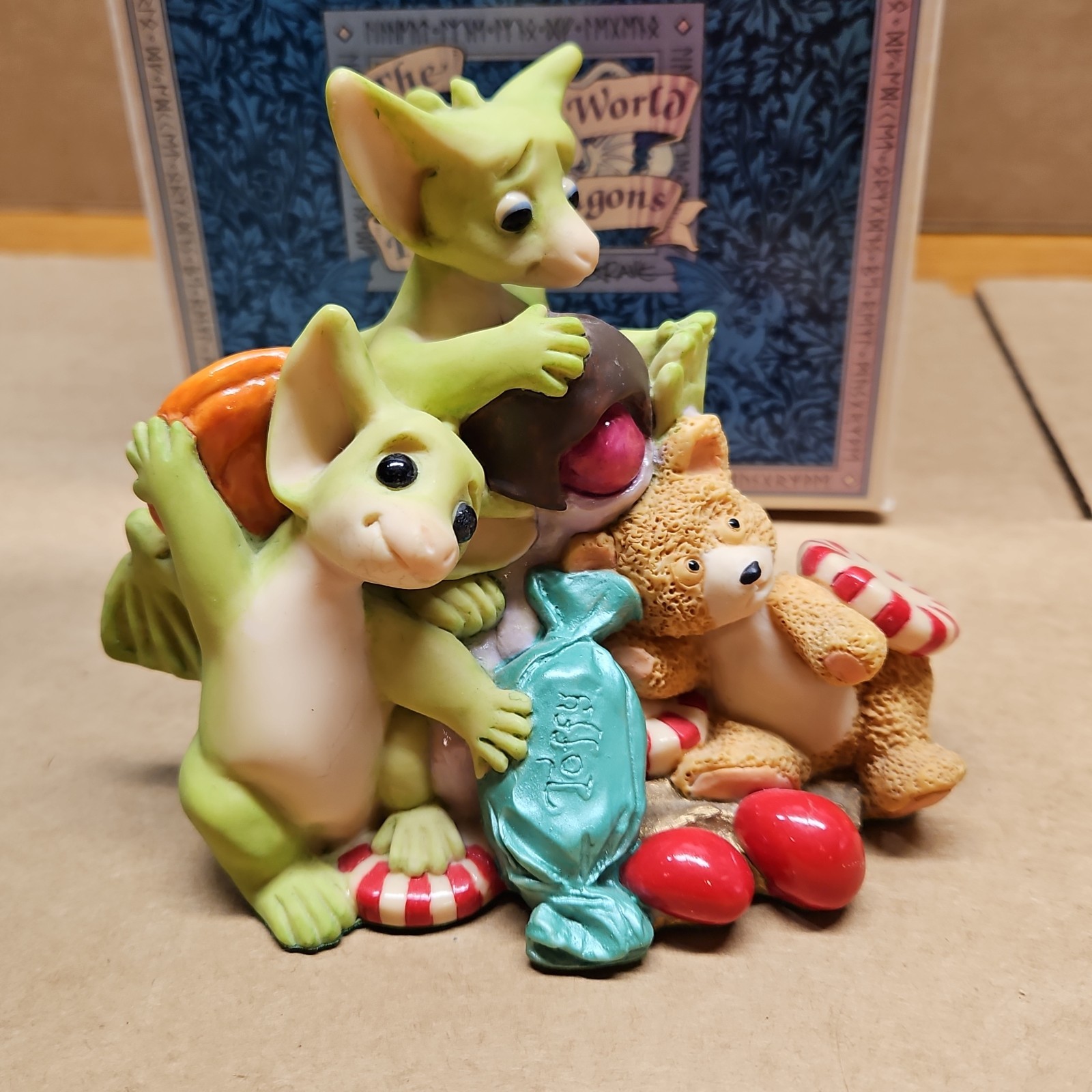 Signed 10/98 Whimsical World Of Pocket Dragons Sticking Together Flambro